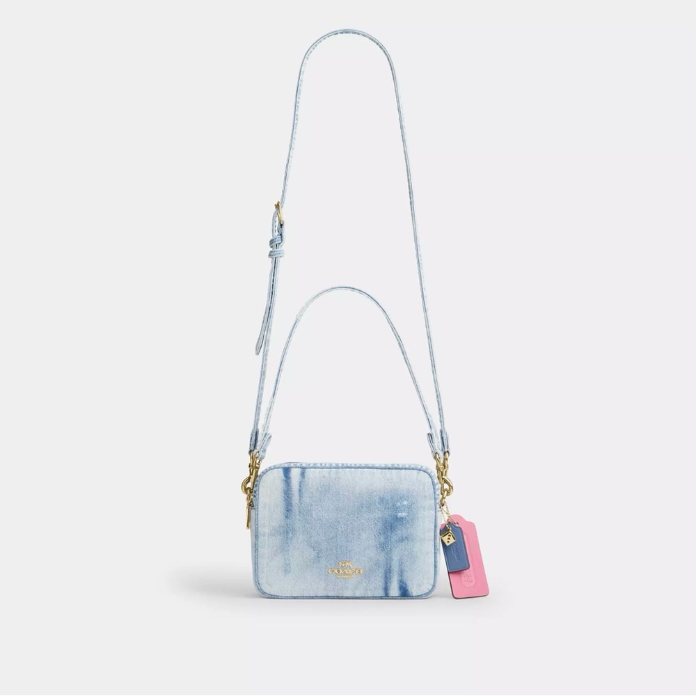 NWT Coach Carey Crossbody Bag In Loved Denim With Charms Light Indigo CEK67 RARE - Picture 3 of 8